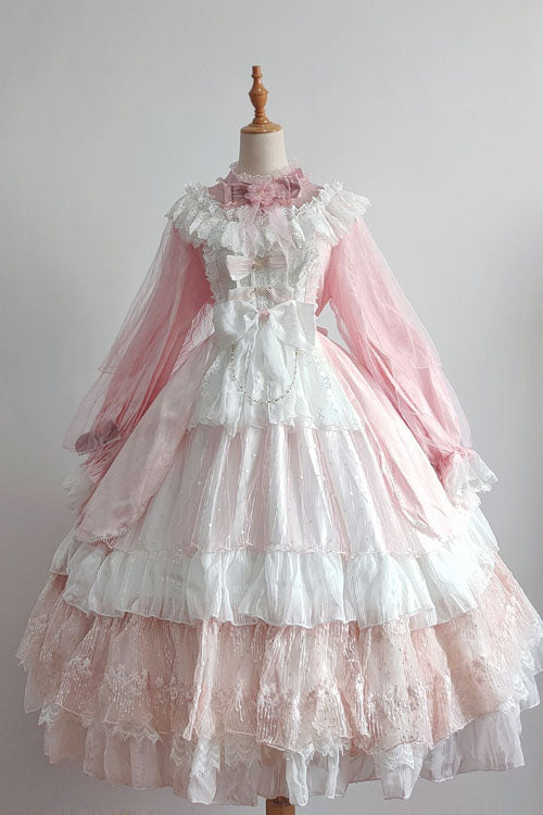 Gothic Lolita Dress - Hanayome, Pink, Long Sleeves, Sweet Style, Bow Detail - additional product view 2