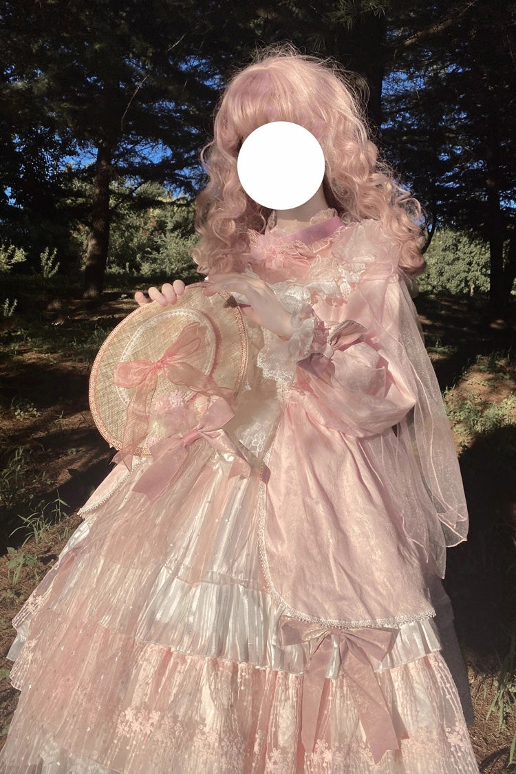 Gothic Lolita Dress - Hanayome, Pink, Long Sleeves, Sweet Style, Bow Detail - additional product view 7