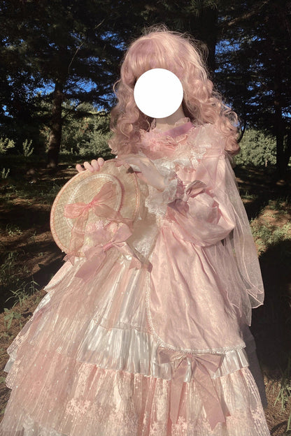 Gothic Lolita Dress - Hanayome, Pink, Long Sleeves, Sweet Style, Bow Detail - additional product view 7