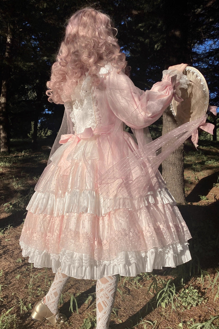 Gothic Lolita Dress - Hanayome, Pink, Long Sleeves, Sweet Style, Bow Detail - additional product view 9