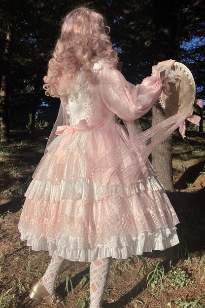 Gothic Lolita Dress - Hanayome, Pink, Long Sleeves, Sweet Style, Bow Detail - additional product view 9