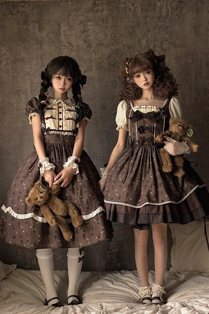 Gothic Lolita Dress - Hot Air Balloon, Brown, Long Version, Long Length, Printed - additional product view 4