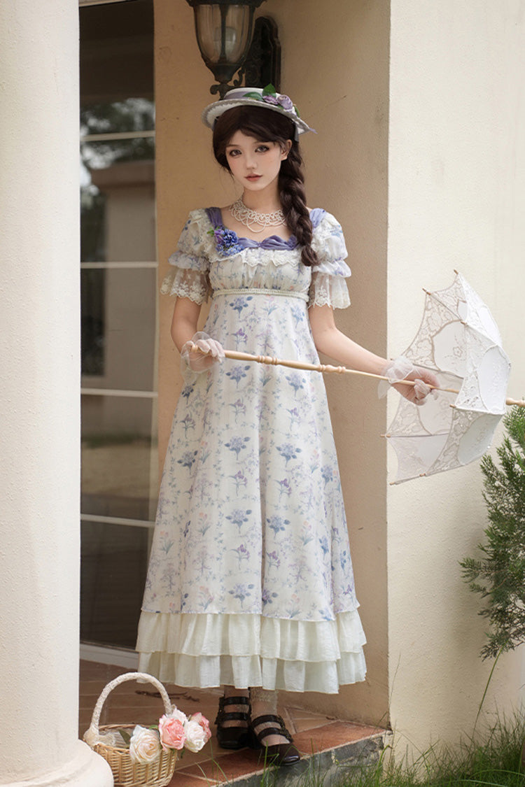 Gothic Lolita Dress - Iris Secrets, 2 Colors, Bow Detail, Lace Trim, Ruffled - additional product view 2