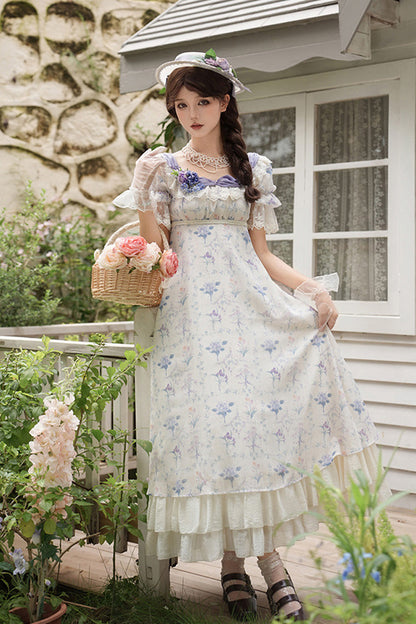 Gothic Lolita Dress - Iris Secrets, 2 Colors, Bow Detail, Lace Trim, Ruffled - additional product view 3