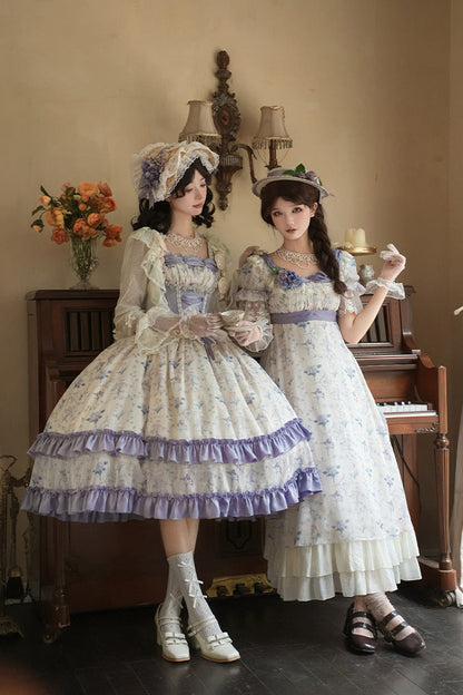 Gothic Lolita Dress - Iris Secrets, 2 Colors, Bow Detail, Lace Trim, Ruffled - additional product view 6