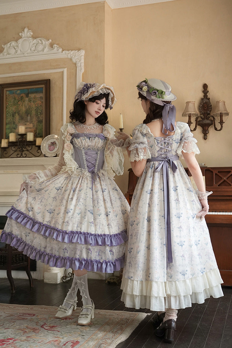 Gothic Lolita Dress - Iris Secrets, 2 Colors, Bow Detail, Lace Trim, Ruffled - additional product view 9
