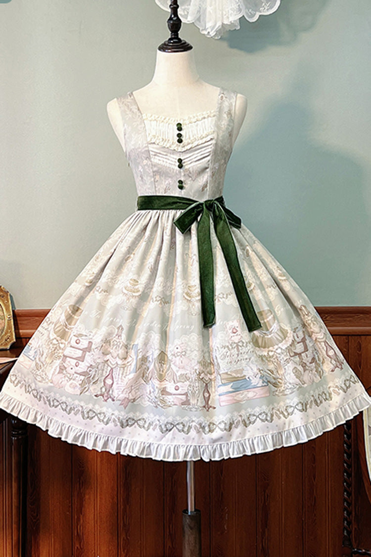 Gothic Lolita Dress - Iris Study, 2 Colors, Short Version, Long Version, Long Length - XS Green Short / S Green Short / M Green Short option