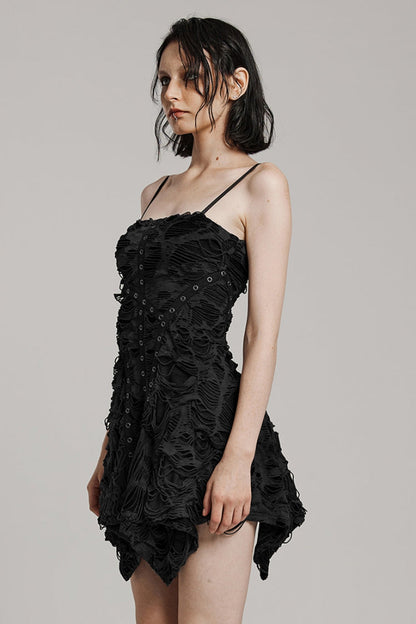 Gothic Lolita Dress - Irregular Mesh Webbing, 2 Colors, Women's Style - additional product view 2
