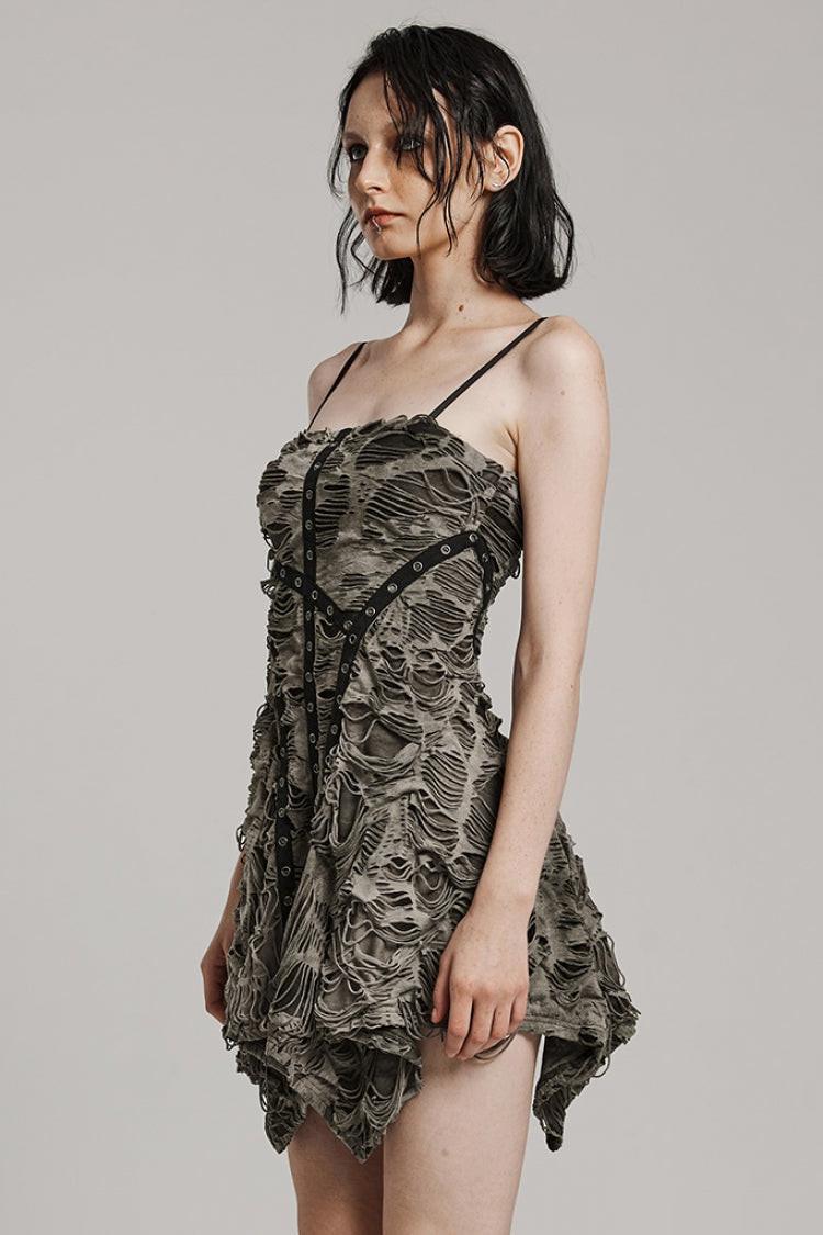 Gothic Lolita Dress - Irregular Mesh Webbing, 2 Colors, Women's Style - additional product view 10