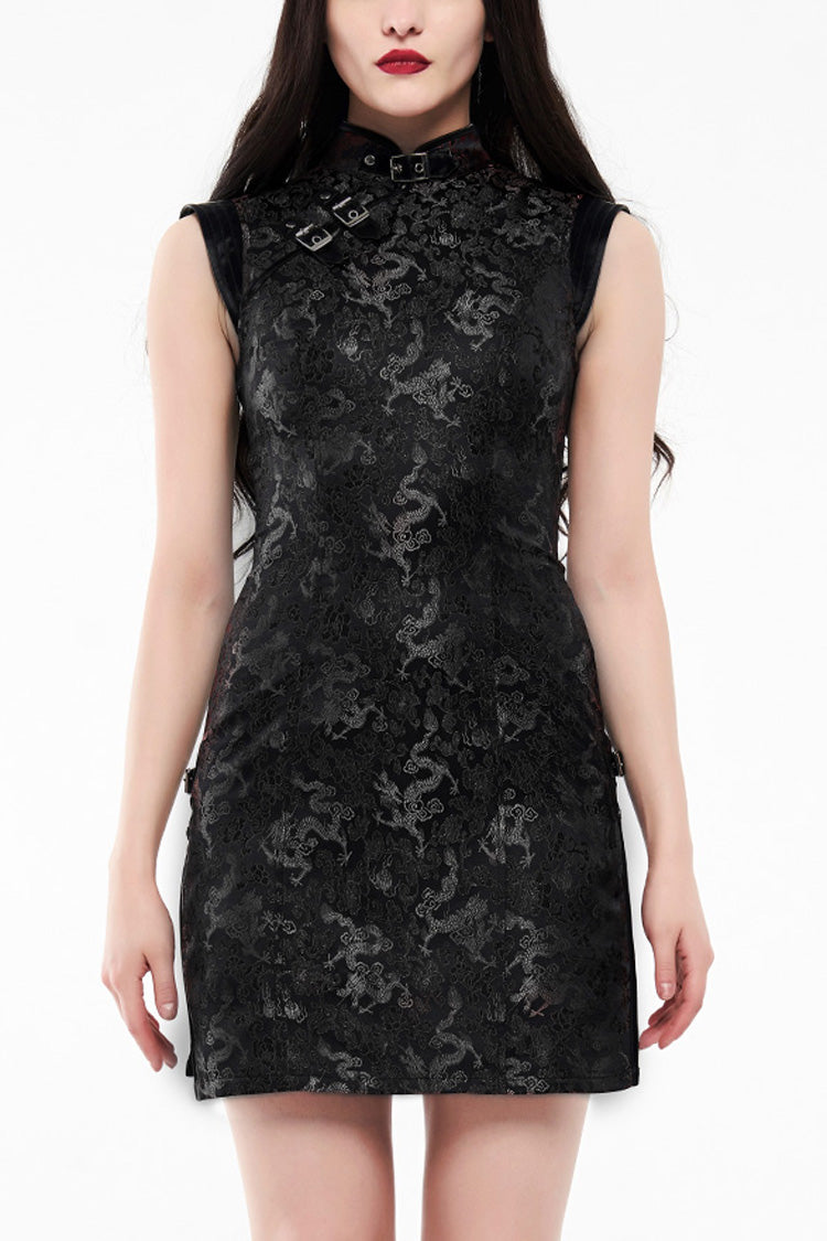 Gothic Lolita Dress - Jacquard Dragon Print Slim, 2 Colors, Women's Style, Printed - main product image
