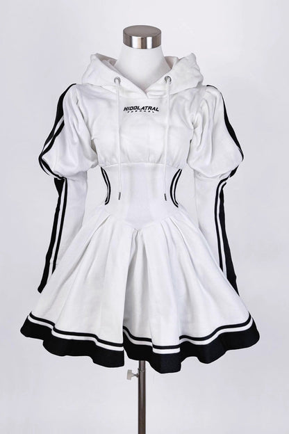 Gothic Lolita Dress - Japanese, 3 Colors, Punk Style, Bow Detail, Ruffled - M White / L White option