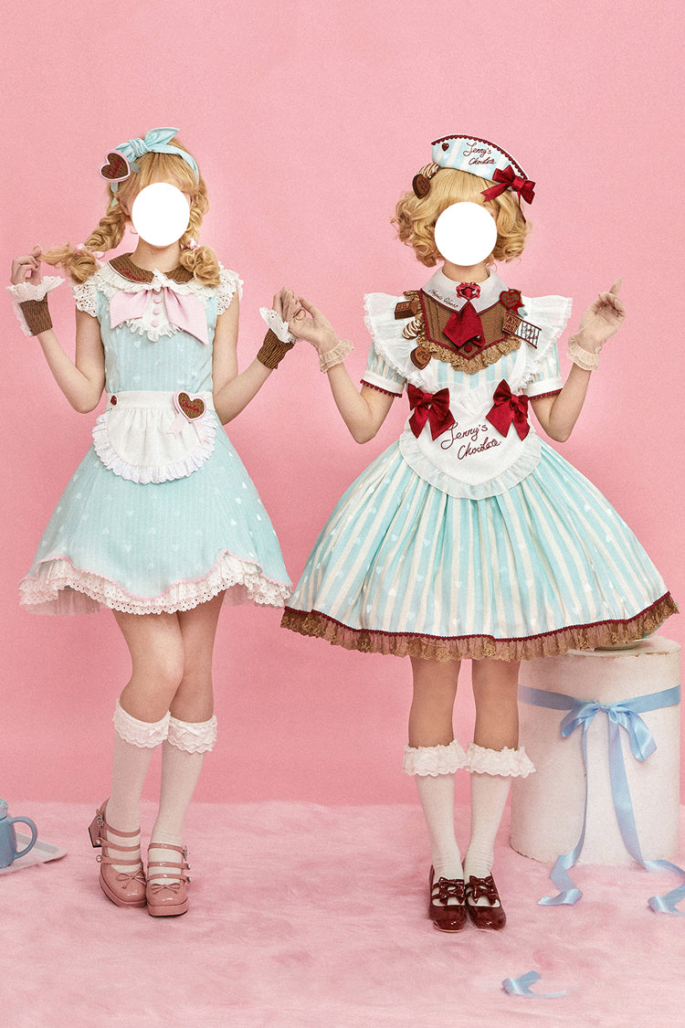 Gothic Lolita Dress - Jenny's Chocolate, Green, Printed, Sweet Style, Bow Detail - additional product view 12