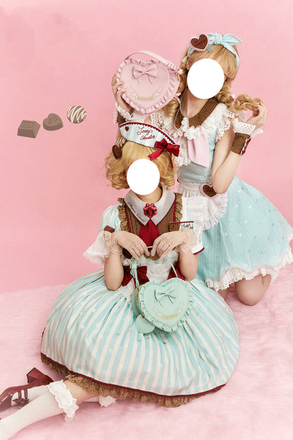 Gothic Lolita Dress - Jenny's Chocolate, Green, Printed, Sweet Style, Bow Detail - additional product view 13