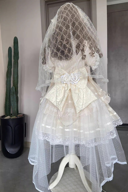 Gothic Lolita Dress - Jewel Ballet Doll, Ivory, Sweet Style, Ballet-Inspired Style - additional product view 2