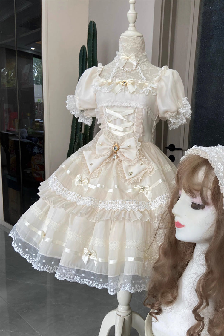 Gothic Lolita Dress - Jewel Ballet Doll, Ivory, Sweet Style, Ballet-Inspired Style - additional product view 3