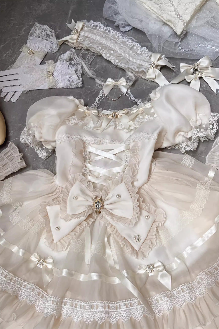 Gothic Lolita Dress - Jewel Ballet Doll, Ivory, Sweet Style, Ballet-Inspired Style - additional product view 4