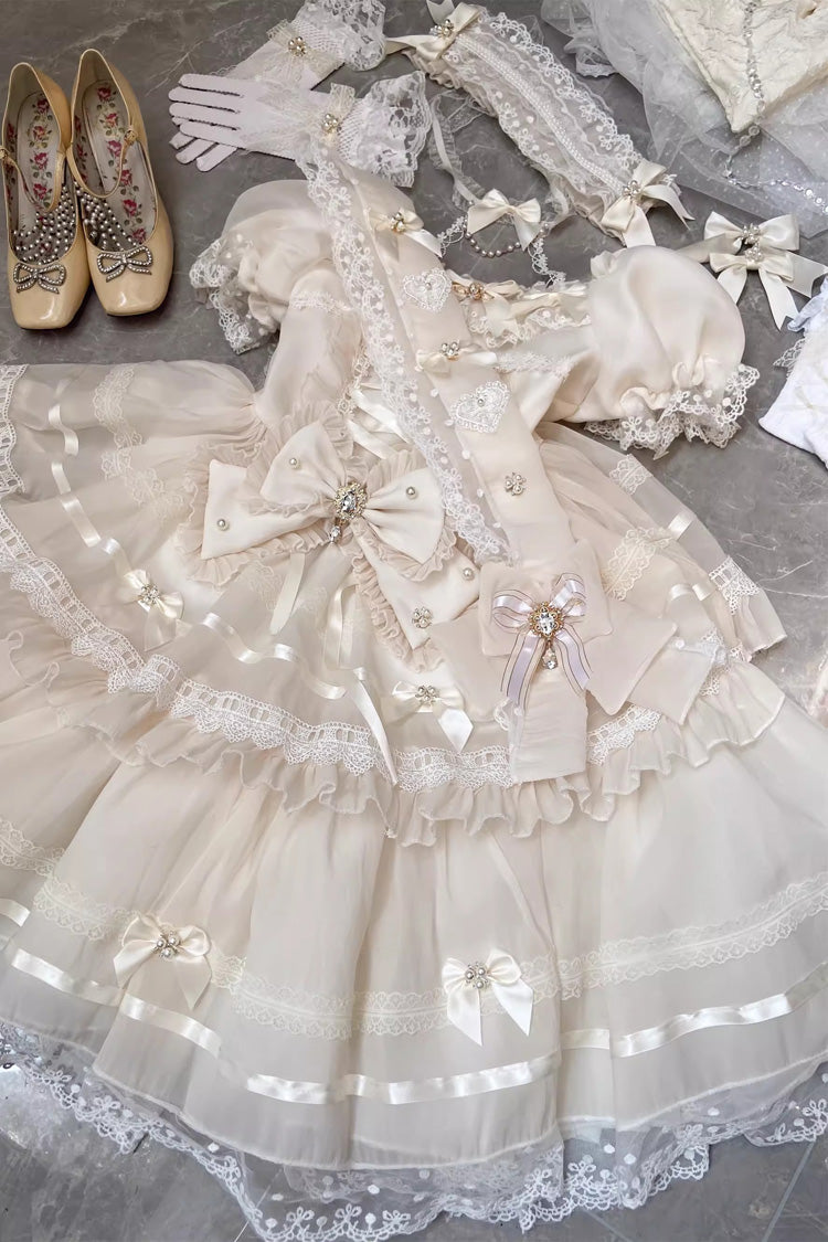 Gothic Lolita Dress - Jewel Ballet Doll, Ivory, Sweet Style, Ballet-Inspired Style - additional product view 5