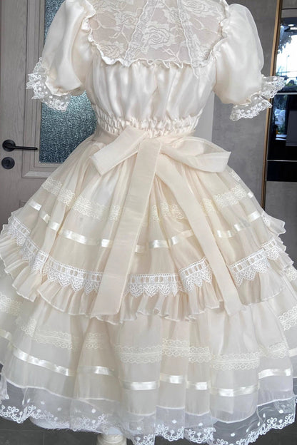 Gothic Lolita Dress - Jewel Ballet Doll, Ivory, Sweet Style, Ballet-Inspired Style - additional product view 6