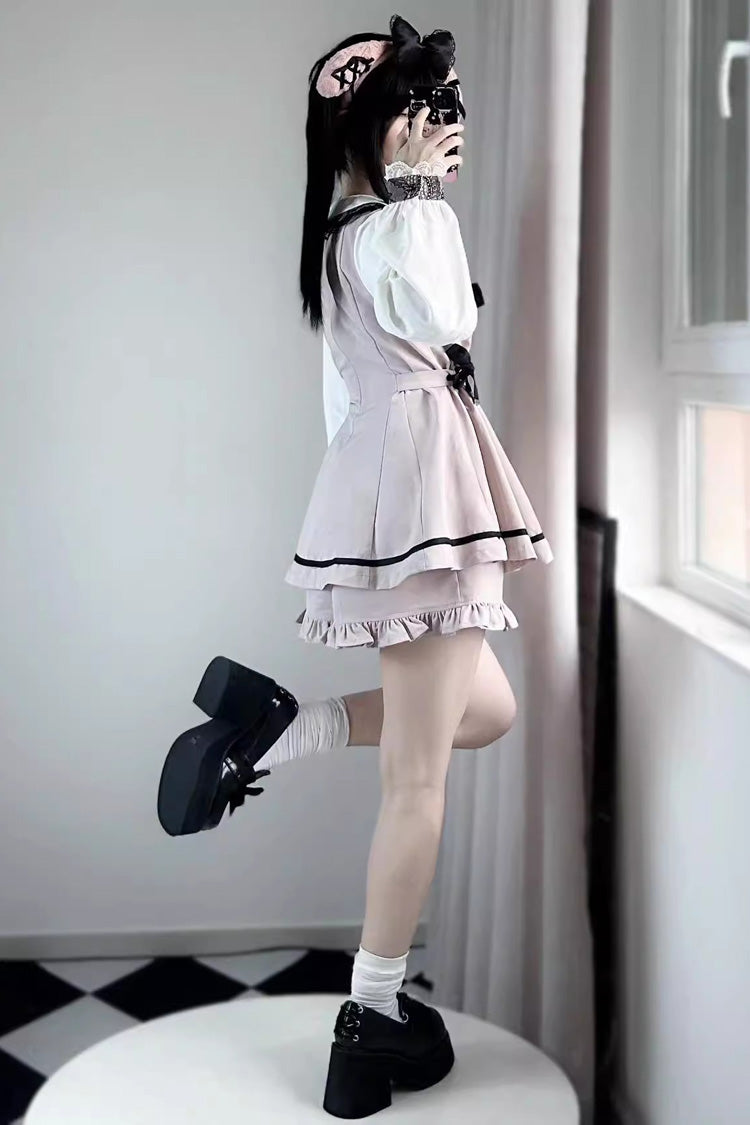Gothic Lolita Dress - Jirai Kei, 2 Colors, Sweet Style, Bow Detail, Lace Trim - additional product view 3
