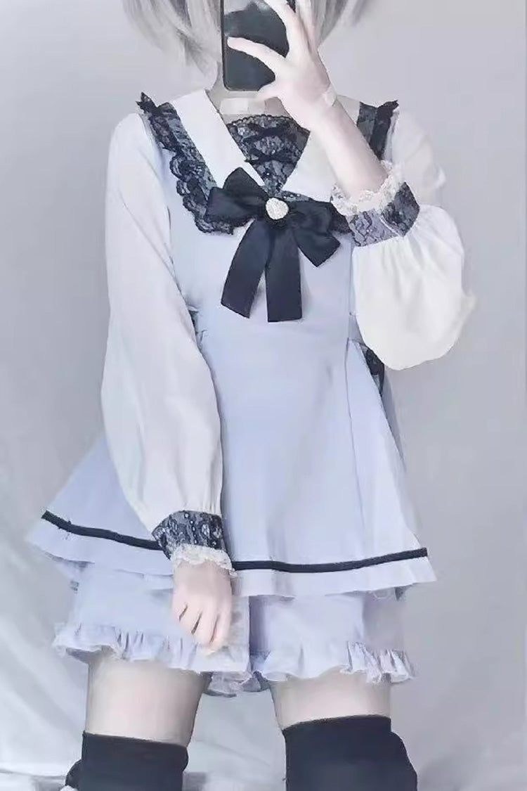 Gothic Lolita Dress - Jirai Kei, 2 Colors, Sweet Style, Bow Detail, Lace Trim - S Light-Green / M Light-Green / L Light-Green option