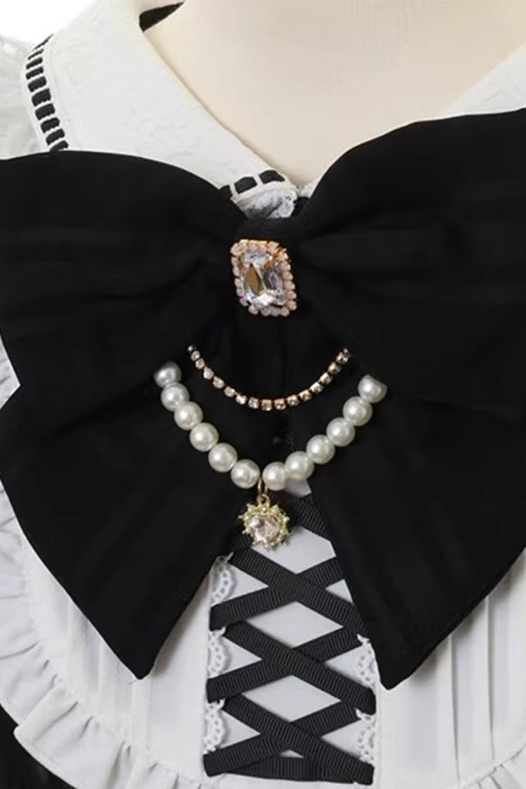 Gothic Lolita Dress - Jirai Kei, 3 Colors, Long Sleeves, Bow Detail, Lace Trim - additional product view 7