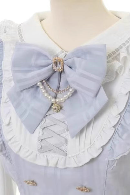 Gothic Lolita Dress - Jirai Kei, 3 Colors, Long Sleeves, Bow Detail, Lace Trim - additional product view 8