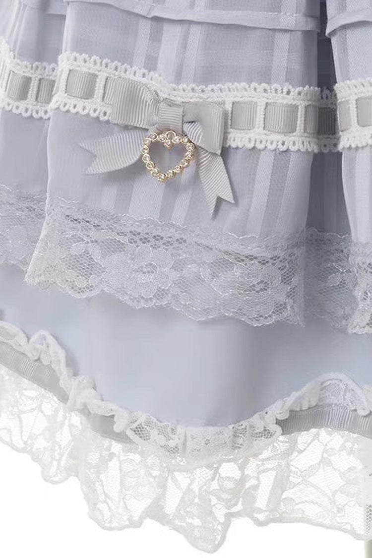 Gothic Lolita Dress - Jirai Kei, 3 Colors, Long Sleeves, Bow Detail, Lace Trim - additional product view 9