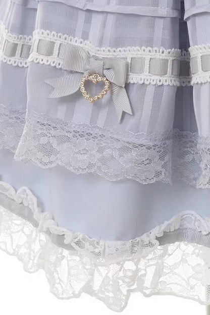 Gothic Lolita Dress - Jirai Kei, 3 Colors, Long Sleeves, Bow Detail, Lace Trim - additional product view 9