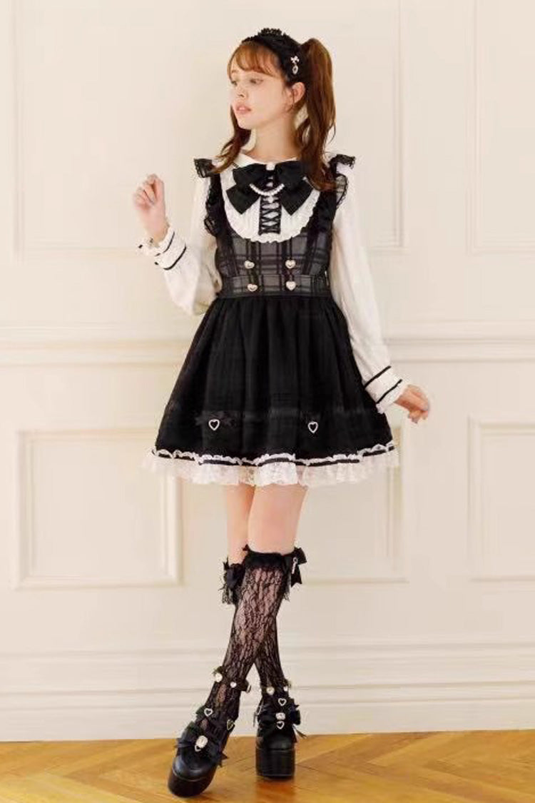 Gothic Lolita Dress - Jirai Kei, 3 Colors, Long Sleeves, Bow Detail, Lace Trim - additional product view 10
