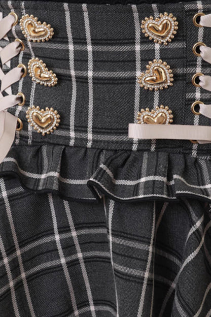 Gothic Lolita Dress - Jirai Kei High Waisted, 3 Colors, High Waist, Layered, Lace-Up - additional product view 7