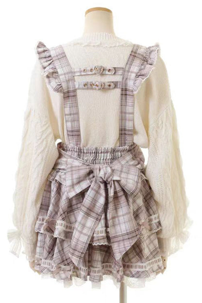 Gothic Lolita Dress - Jirai Kei High Waisted, 3 Colors, High Waist, Layered, Lace-Up - additional product view 9