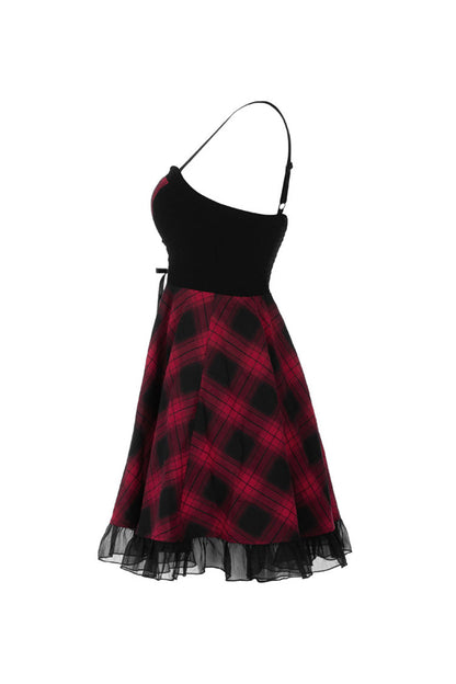Gothic Lolita Dress - Lattice Plaid Stitching Binding, 2 Colors, Plaid, Women's Style - additional product view 10