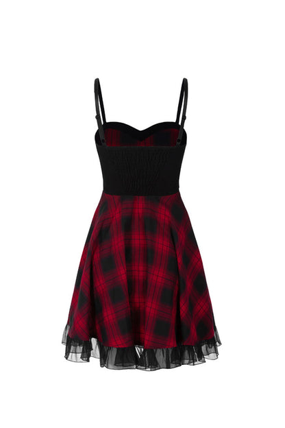Gothic Lolita Dress - Lattice Plaid Stitching Binding, 2 Colors, Plaid, Women's Style - additional product view 11