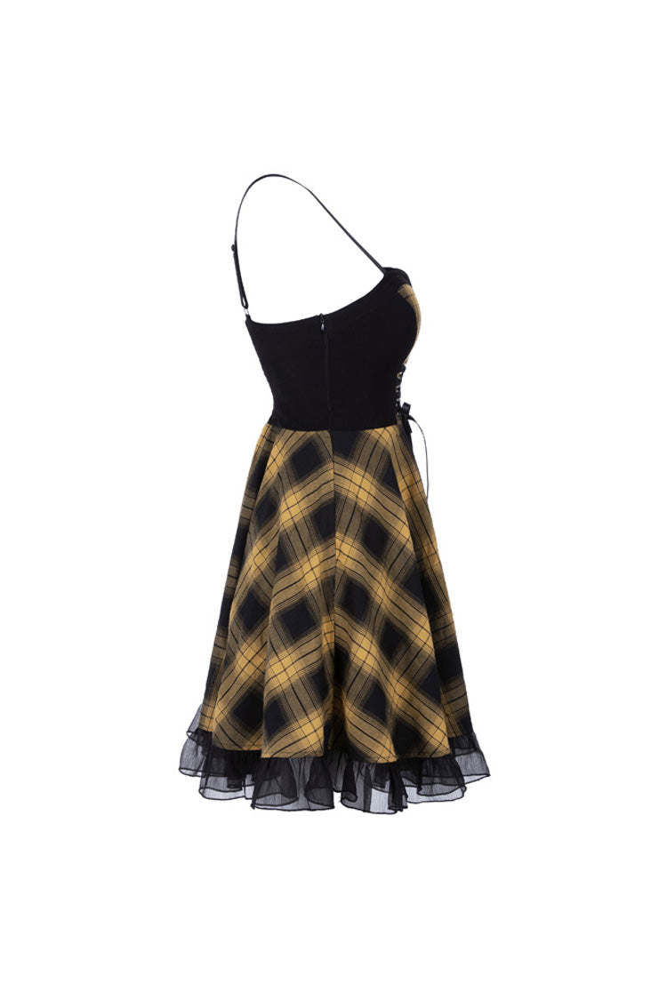 Gothic Lolita Dress - Lattice Plaid Stitching Binding, 2 Colors, Plaid, Women's Style - additional product view 13