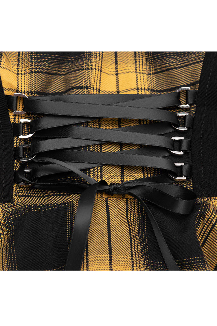 Gothic Lolita Dress - Lattice Plaid Stitching Binding, 2 Colors, Plaid, Women's Style - additional product view 16