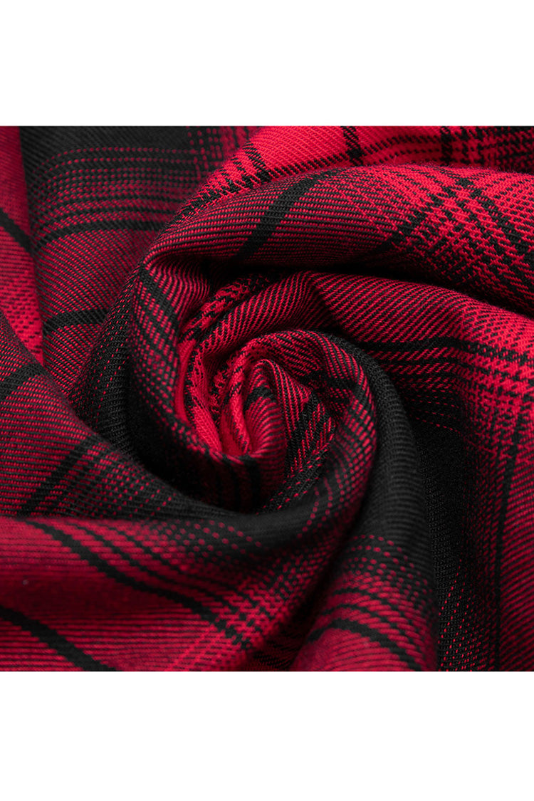 Gothic Lolita Dress - Lattice Plaid Stitching Binding, 2 Colors, Plaid, Women's Style - additional product view 17