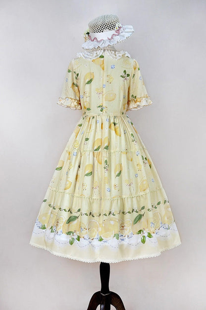 Gothic Lolita Dress - Lemon Chicken, Yellow, Printed, Sweet Style, Bow Detail - additional product view 9