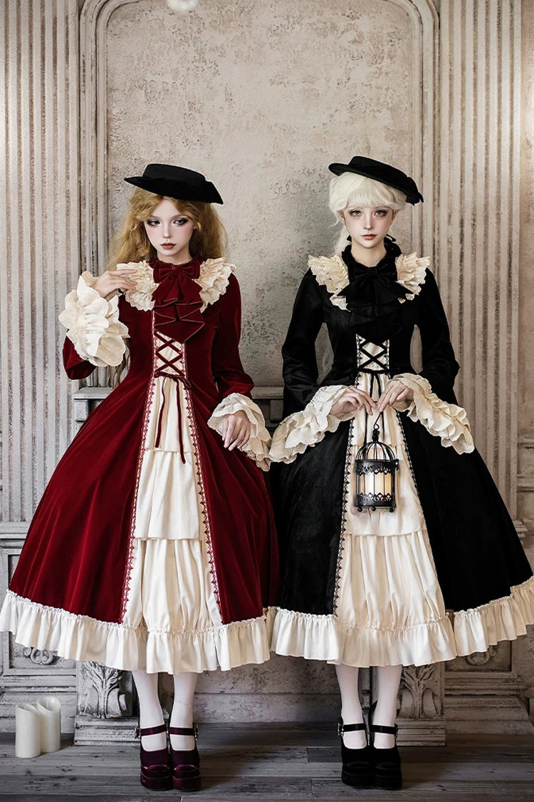 Gothic Lolita Dress - Letters And Poems · Nutcracker, Red, Lace-Up, Long Sleeves - additional product view 2