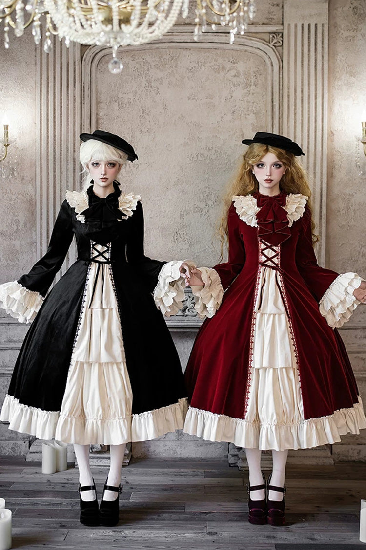 Gothic Lolita Dress - Letters And Poems · Nutcracker, Red, Lace-Up, Long Sleeves - additional product view 3