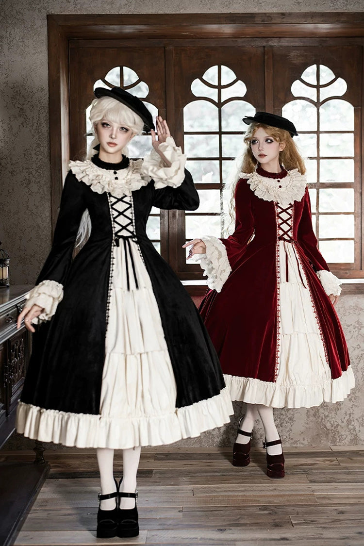 Gothic Lolita Dress - Letters And Poems · Nutcracker, Red, Lace-Up, Long Sleeves - additional product view 6