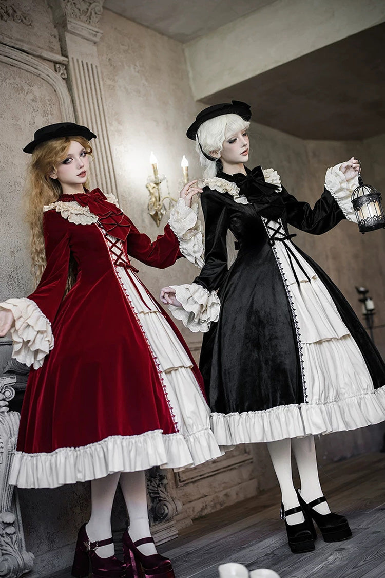 Gothic Lolita Dress - Letters And Poems · Nutcracker, Red, Lace-Up, Long Sleeves - additional product view 7