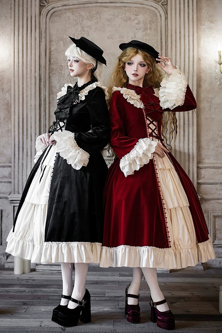 Gothic Lolita Dress - Letters And Poems · Nutcracker, Red, Lace-Up, Long Sleeves - additional product view 8