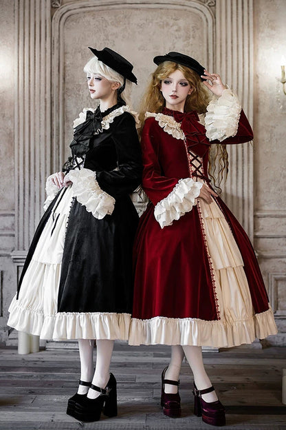 Gothic Lolita Dress - Letters And Poems · Nutcracker, Red, Lace-Up, Long Sleeves - additional product view 8