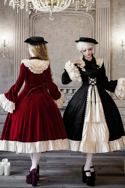 Gothic Lolita Dress - Letters And Poems · Nutcracker, Red, Lace-Up, Long Sleeves - additional product view 10