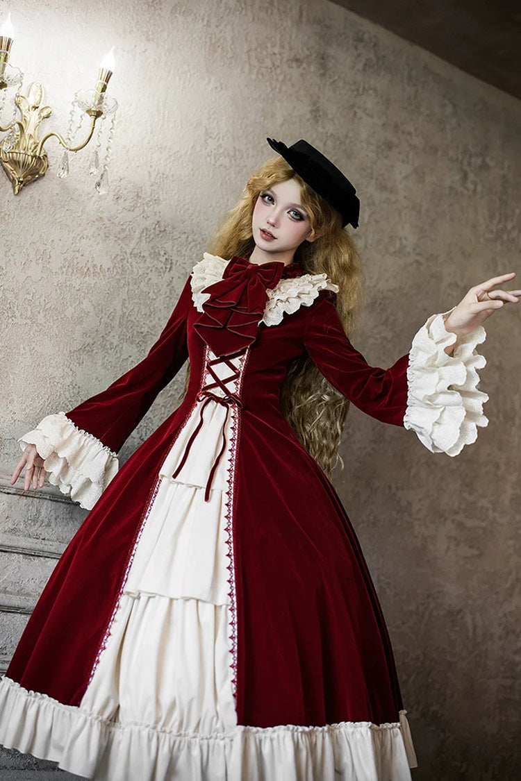 Gothic Lolita Dress - Letters And Poems · Nutcracker, Red, Lace-Up, Long Sleeves - additional product view 13