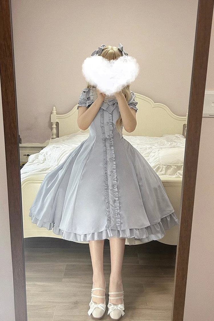 Gothic Lolita Dress - Light Blue Annie's Gift, Blue, Plus Size, Sweet Style, Bow Detail - additional product view 2