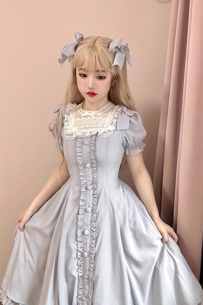 Gothic Lolita Dress - Light Blue Annie's Gift, Blue, Plus Size, Sweet Style, Bow Detail - additional product view 3