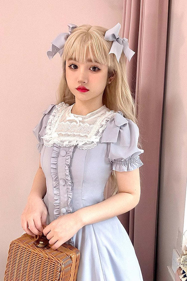 Gothic Lolita Dress - Light Blue Annie's Gift, Blue, Plus Size, Sweet Style, Bow Detail - additional product view 4