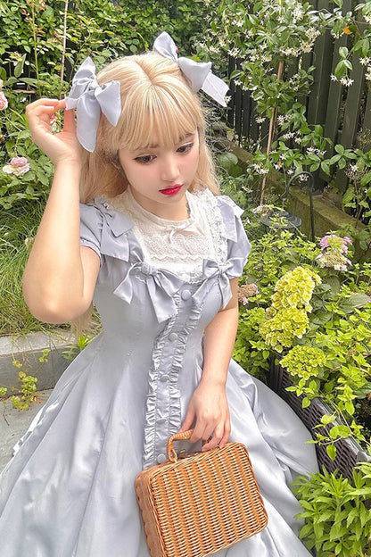 Gothic Lolita Dress - Light Blue Annie's Gift, Blue, Plus Size, Sweet Style, Bow Detail - additional product view 5