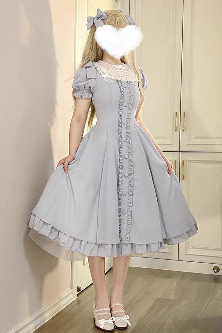 Gothic Lolita Dress - Light Blue Annie's Gift, Blue, Plus Size, Sweet Style, Bow Detail - main product image